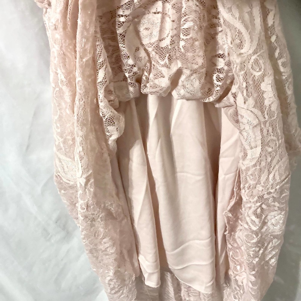 Lily Rose Women's Medium Blush Lace Fairycore Boho Hi-Low Dress - Picture 9 of 12